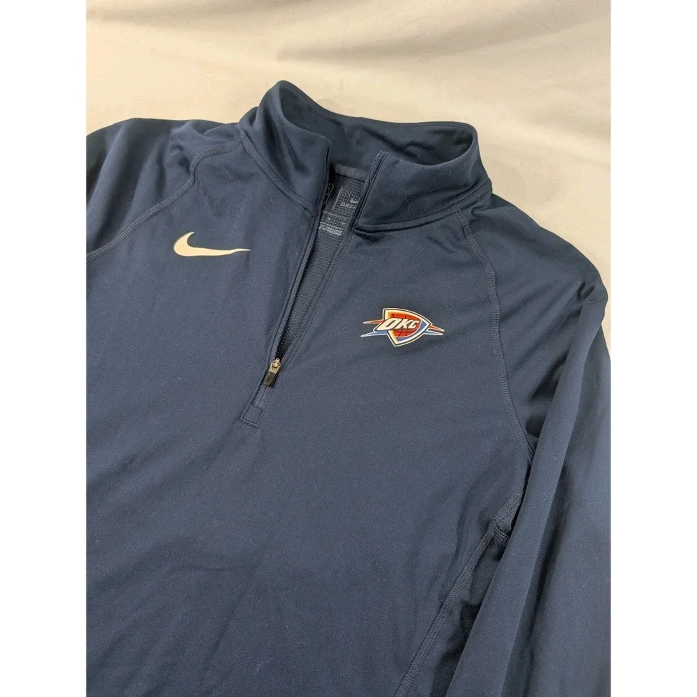 Nike Dri-FIT Quarter Zip Pullover Women's Small Blue OKC Thunder Athletic Top